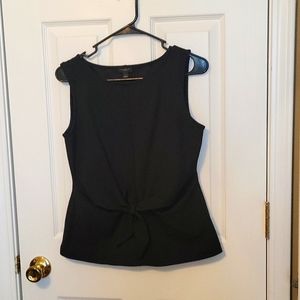 Ann Taylor Factory knot front tank top black small